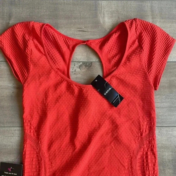 NWT Bebe Bodycon Orange Mini Dress Sz M/L - Picture 2 of 7